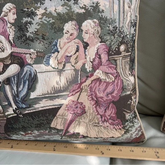 Vintage Tapestry Velvet Handmade Throw Pillow Set of 2